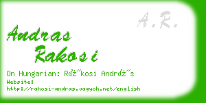 andras rakosi business card